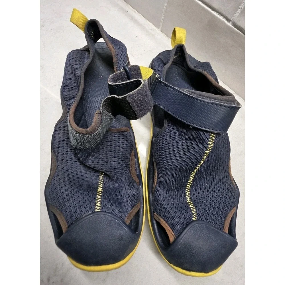 Crocs SwiftWater Mesh Sandals Mens 11 Blue Hook & Loop Fisherman Boating Dock
